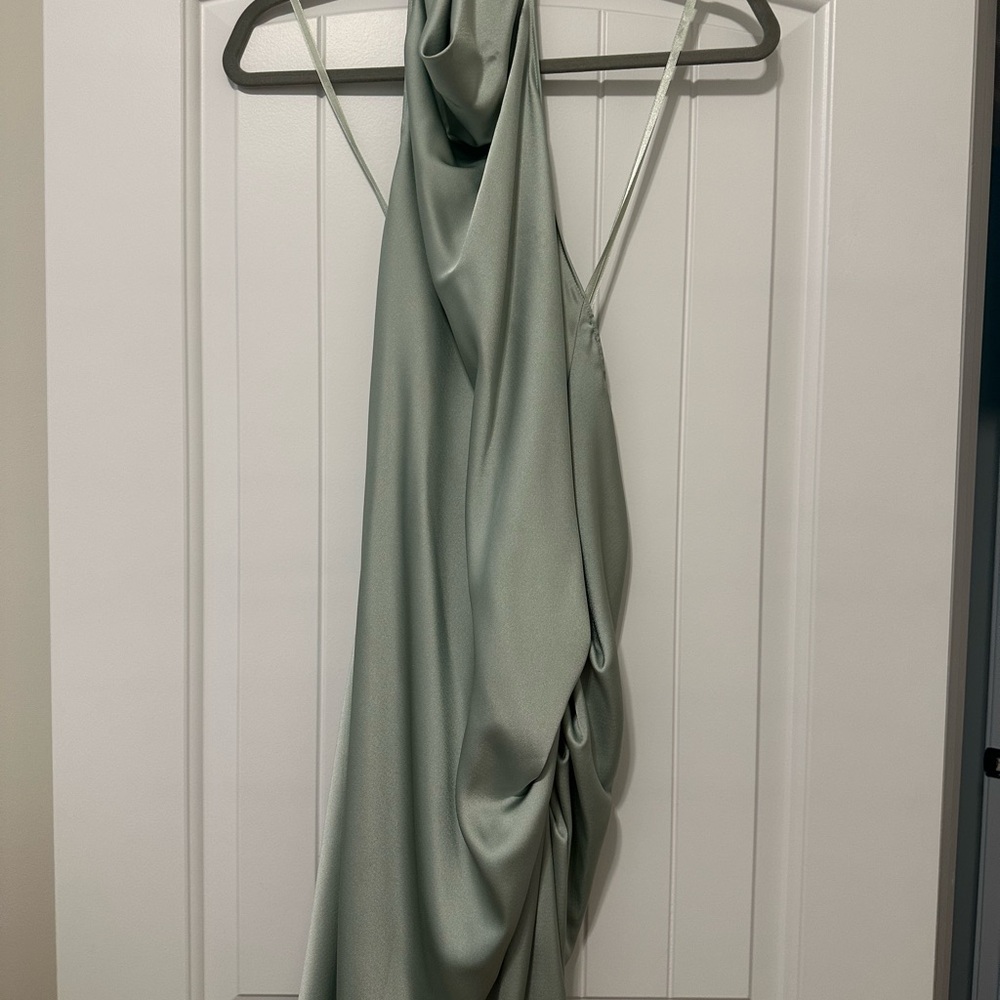 Gianni Bini Satin Dress in Soft Green